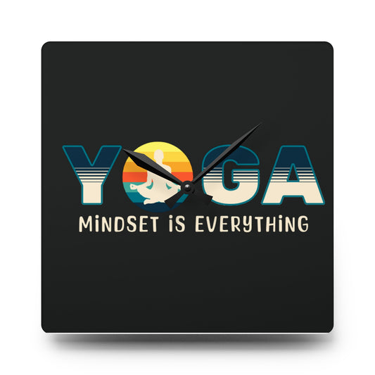 Wall Clock Yoga Mindset is everything