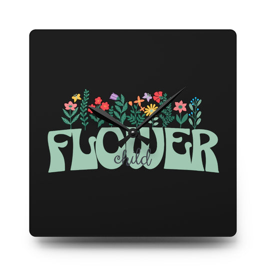 Wall Clock Flower Child