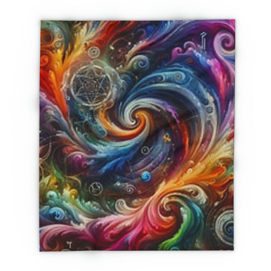 Fleece Blanket Colorful Waves