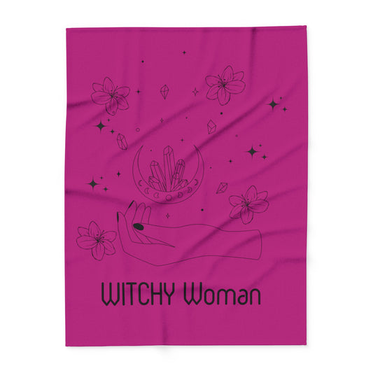 Fleece Blanket Witchy Woman pink