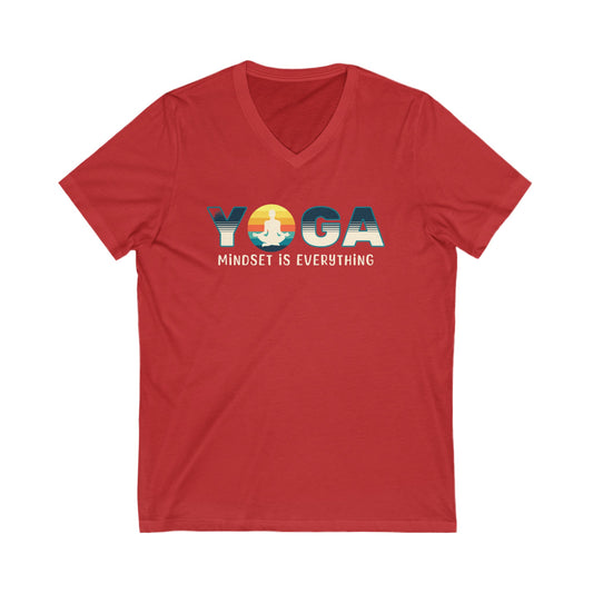 Unisex V-Neck Tee Yoga Mindset is everything