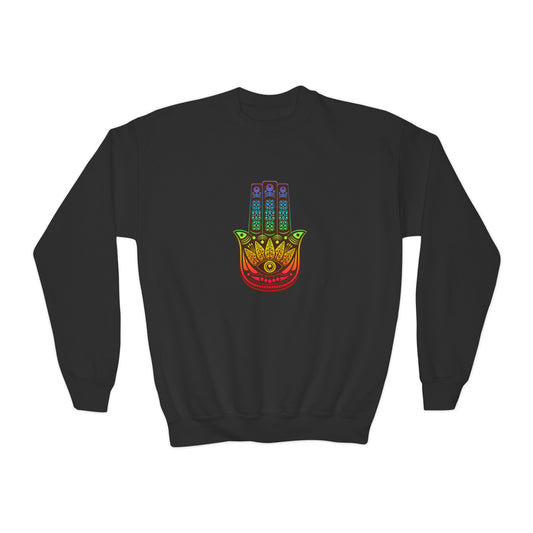 Crewneck Sweatshirt Hamsa Hand color