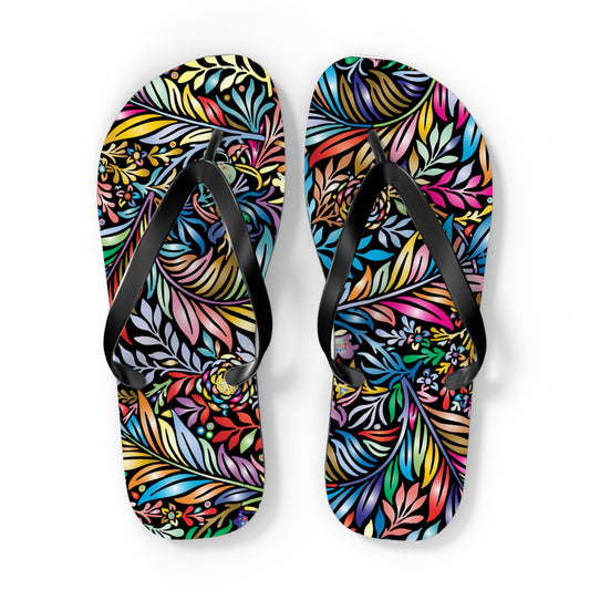 Flip Flops Colorful Feathers