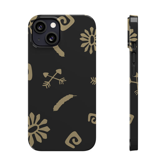 Slim  Cases Boho pattern black bg