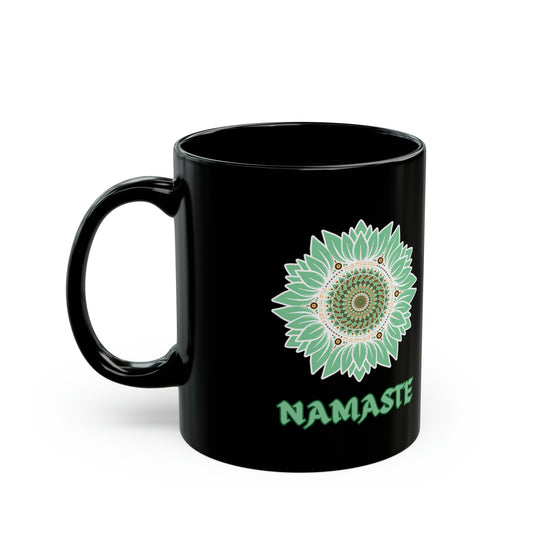 Mug 11oz Black  Mandala Namaste