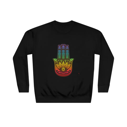 Crew Sweatshirt Hamsa Hand color