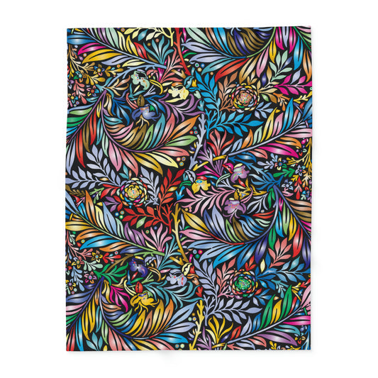 Fleece Blanket colorful Feathers