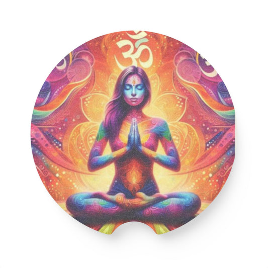 Car Coaster Meditating Woman OM