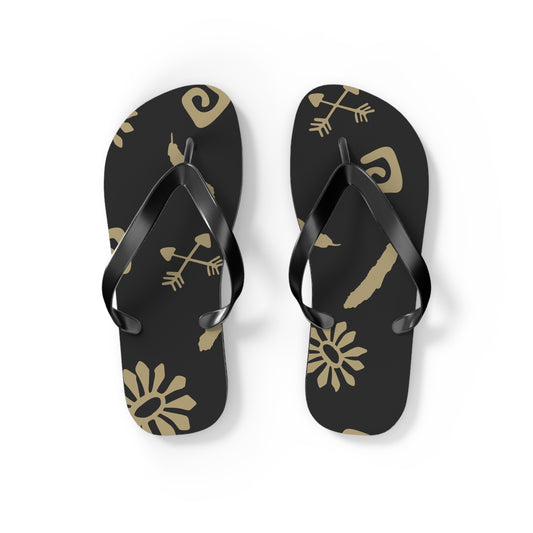 Flip Flops Boho pattern black bg