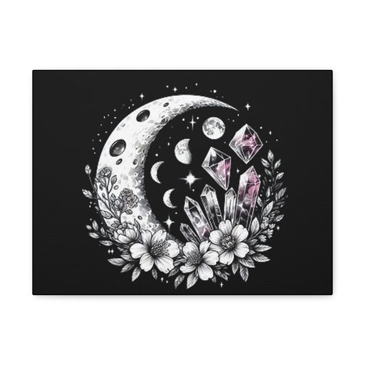 Canvas Floral Crystal Moon