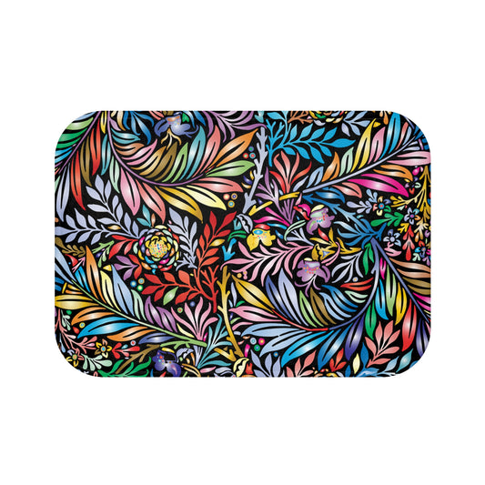 Bath Mat Colorful Feathers